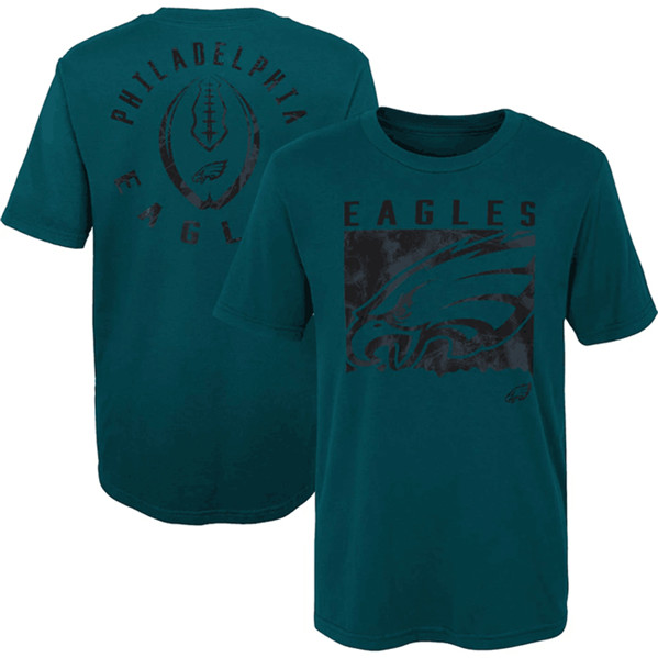 Men's Philadelphia Eagles Green Preschool Liquid Camo Logo T-Shirt